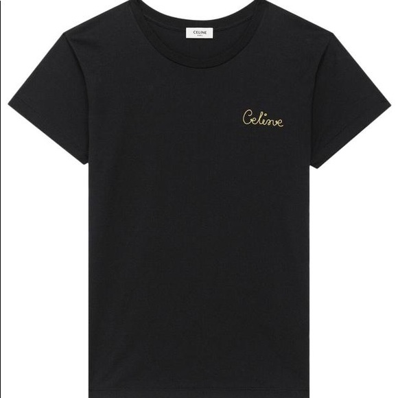 CELINE (copy) Crew Neck Embroidered T-Shirt - Picture 1 of 5